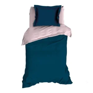 Topkwaliteit Romanette Comtesse flanel dekbedovertrek teal/rose