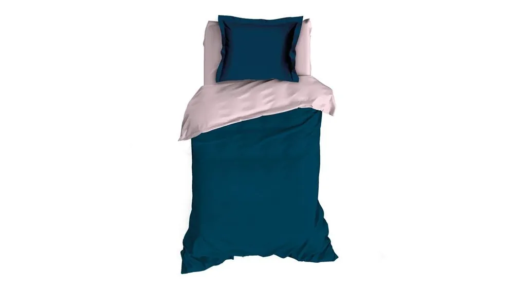 Topkwaliteit Romanette Comtesse flanel dekbedovertrek teal/rose