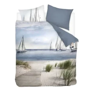 Populair Snoozing Dunes flanel dekbedovertrek blauw