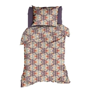Romanette Nevada flanel dekbedovertrek blauw/terra Flitsaanbieding