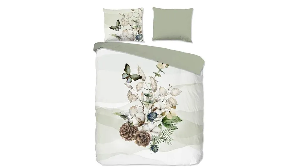 Good Morning Marjan flanel dekbedovertrek groen Snelle Levering