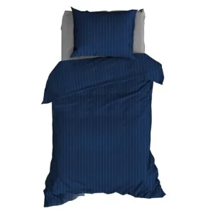 Satin d'Or Satijnstreep dekbedovertrek nightblue Beste Prijs