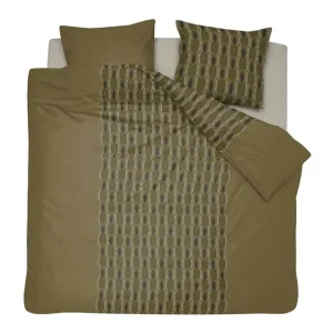 Geld-Terug-Garantie Damai Kente dekbedovertrek olive green