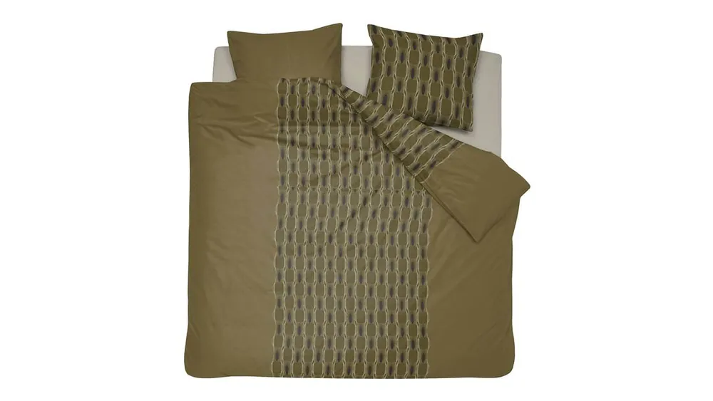 Geld-Terug-Garantie Damai Kente dekbedovertrek olive green