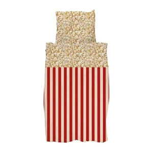 Aanbieding SNURK Movie Night dekbedovertrek rood beige