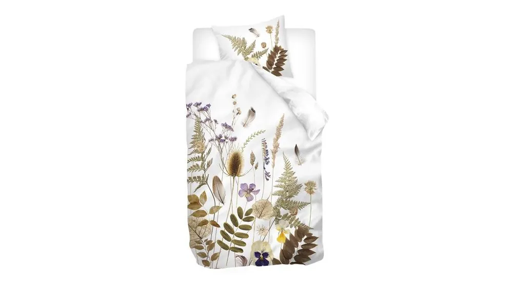 Snoozing Arira flanel dekbedovertrek wit Exclusieve Aanbieding