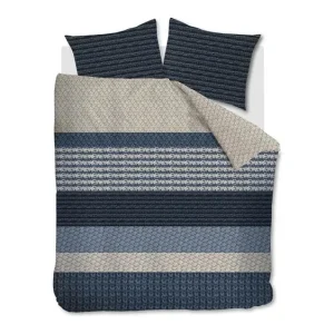 Beddinghouse Lance flanel dekbedovertrek blauw Tijdelijk Beschikbaar