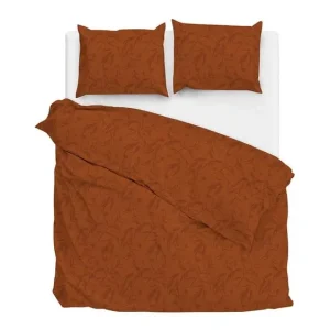 Zohome Fiori di Satinado dekbedovertrek copper orange Koop Vandaag