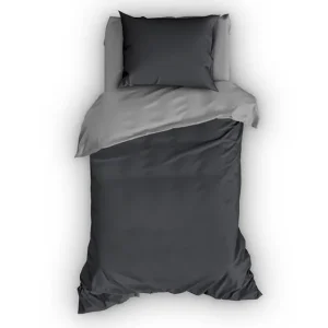 Exclusieve Aanbieding Satin d'Or Reverso dekbedovertrek antra/silver