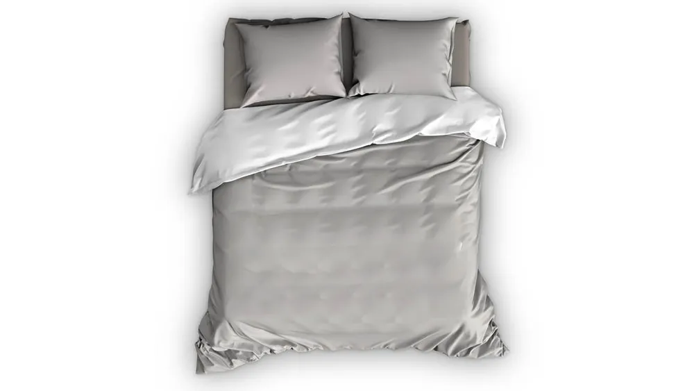 Satin d'Or Reverso dekbedovertrek silver/wit Goedkoop