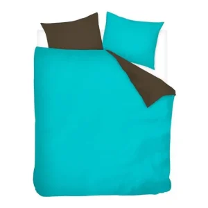 Direct Beschikbaar Snoozing Two Tone dekbedovertrek turquoise/bruin