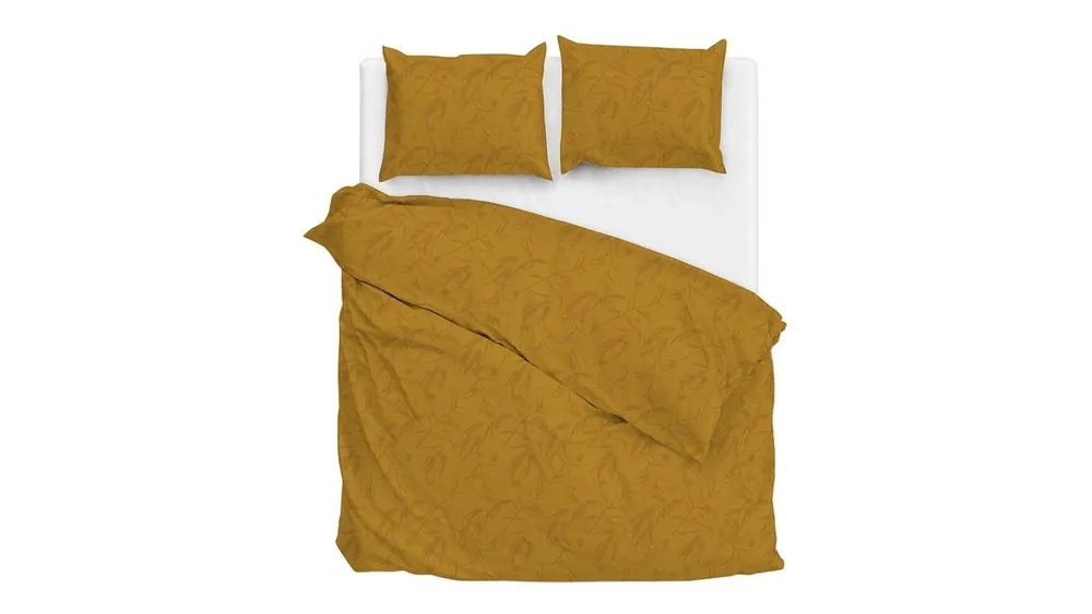 Zohome Fiori di Satinado dekbedovertrek ochre gold Gratis Verzending