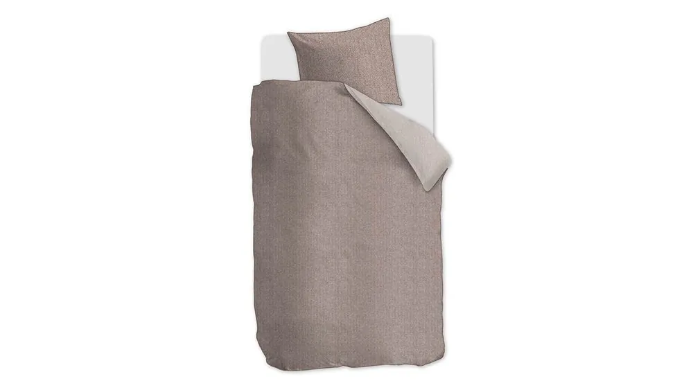 Goedkoop Rivièra Maison Chevron Weave dekbedovertrek bruin