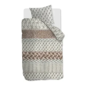 Dagaanbieding Snoozing Cardiff flanel dekbedovertrek bruin