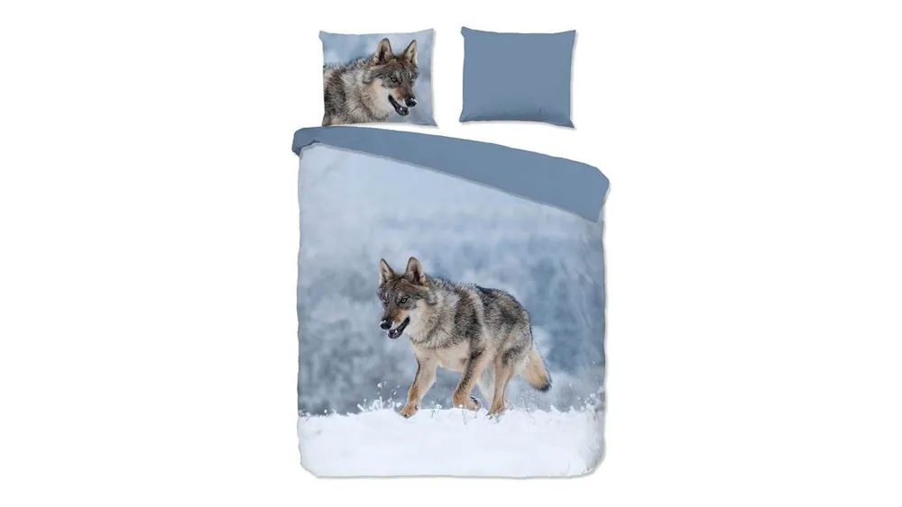 Uitverkoop Good Morning Snow Wolf dekbedovertrek grey