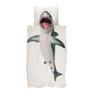 SNURK Shark dekbedovertrek wit Authentiek