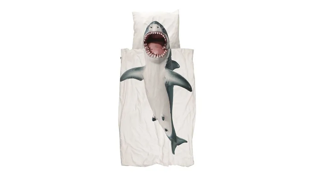 SNURK Shark dekbedovertrek wit Authentiek