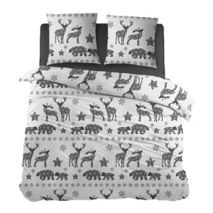 Snoozing Destina flanel dekbedovertrek grijs Weekendaanbieding