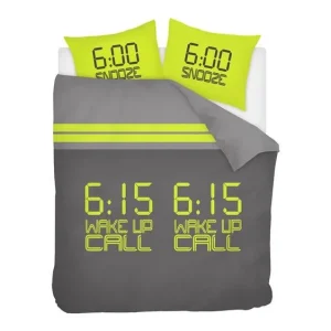 Snoozing Dick flanel dekbedovertrek anthracite Beperkt Aanbod