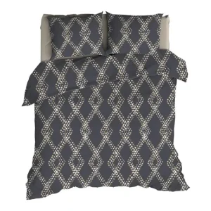 Romanette Vail flanel dekbedovertrek blauw grijs Nieuw Model