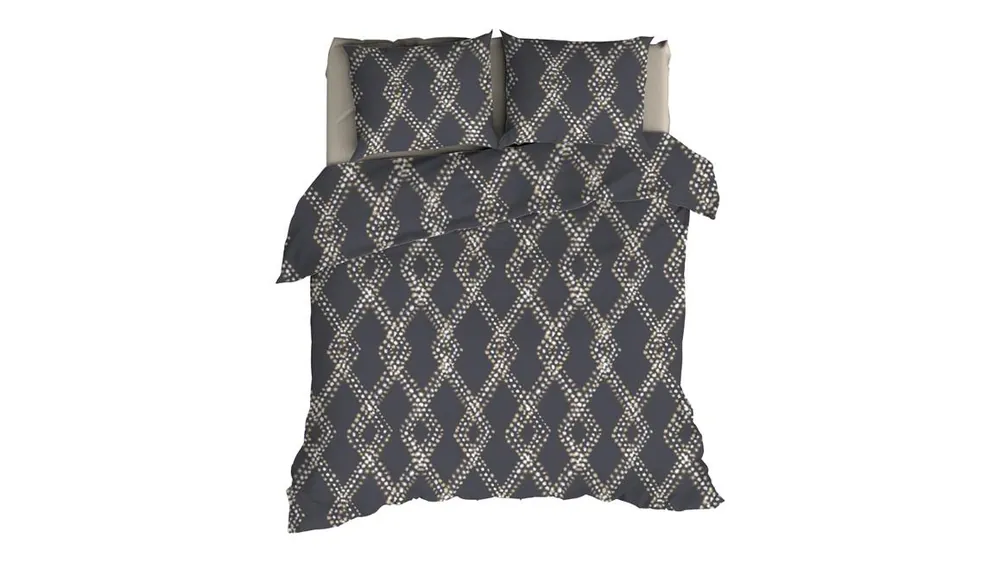 Romanette Vail flanel dekbedovertrek blauw grijs Nieuw Model