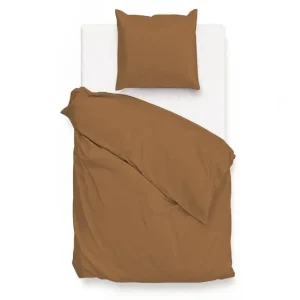 Zohome Satinado dekbedovertrek cognac brown Koopje