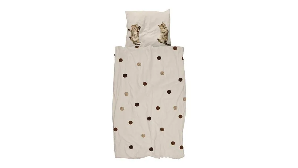 SNURK Kitten Friends dekbedovertrek off-white Korting