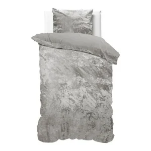 Dreamhouse Crushed Velvet dekbedovertrek silver Ambachtelijk