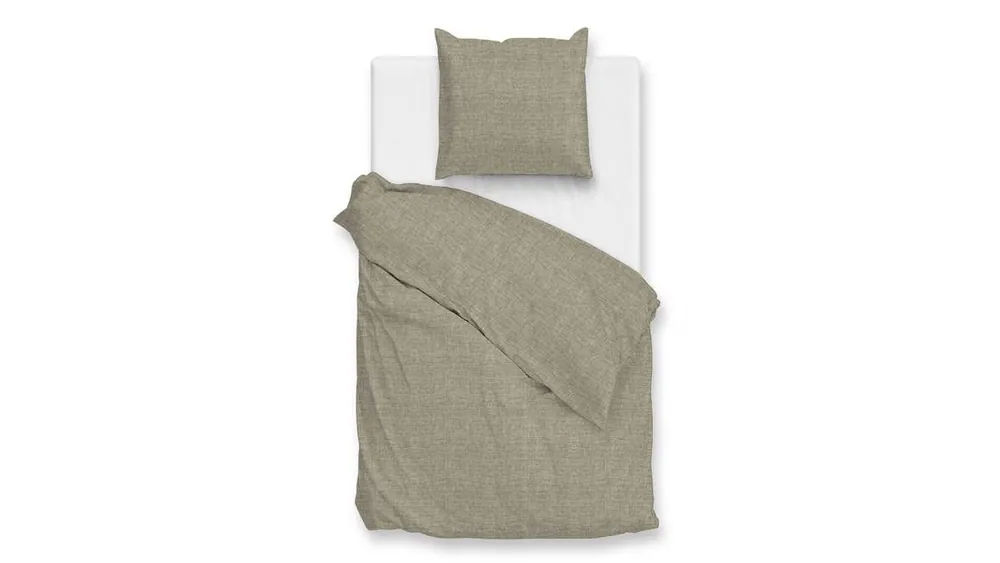 Zohome Flanella di Lino flanel dekbedovertrek khaki beige Geld-Terug-Garantie