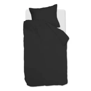 Finale Uitverkoop Snoozing Satin Uni dekbedovertrek black