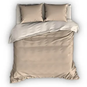 Satin d'Or Reverso dekbedovertrek sand/ivoor Garantie Inbegrepen