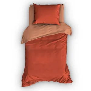 Satin d'Or Reverso dekbedovertrek terra/coral Authentiek