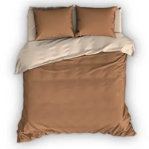 Shop Nu Satin d'Or Reverso dekbedovertrek cappuccino/ivoor