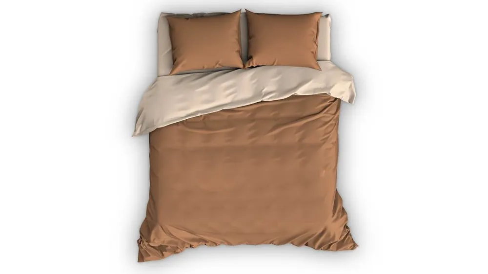 Shop Nu Satin d'Or Reverso dekbedovertrek cappuccino/ivoor
