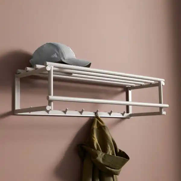 Tijdelijk Beschikbaar Beige kapstok met hoedenplank - Bodio Buis