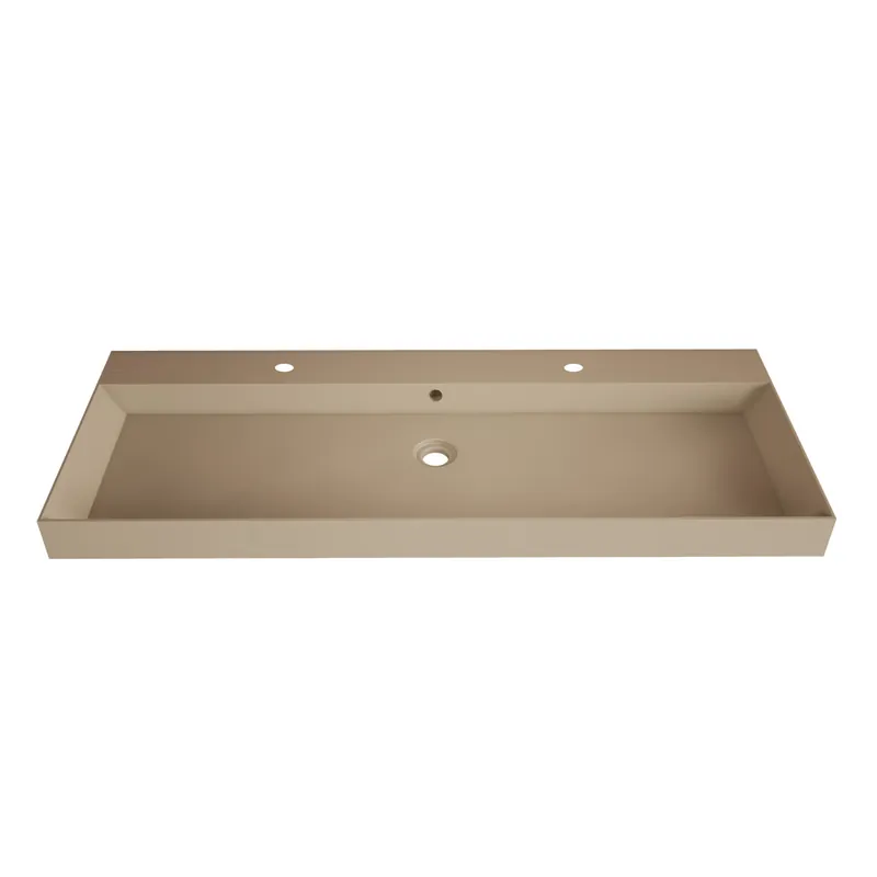Express Levering SaniGoods Kolo wastafel 120cm met 2 kraangaten mat cappuccino