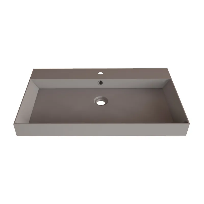 Direct Verzonden SaniGoods Kolo wastafel 80cm met 1 kraangat mat leigrijs