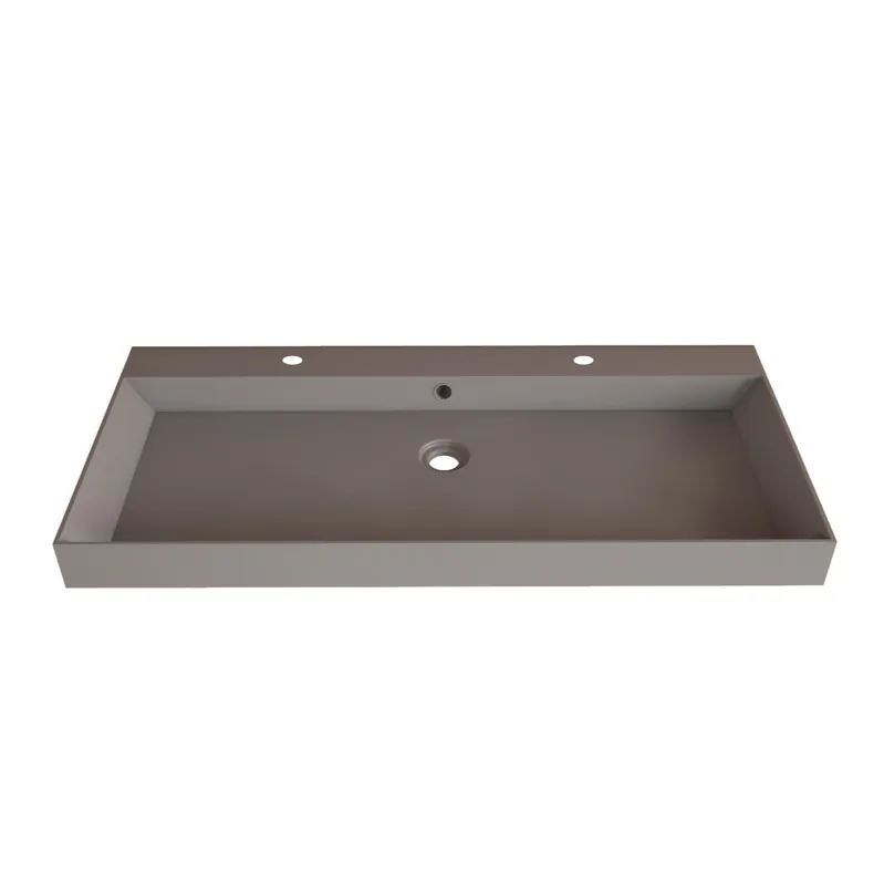 SaniGoods Kolo wastafel 100cm met 2 kraangaten mat leigrijs Laatste Kans