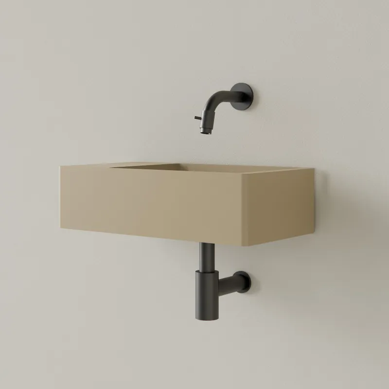Rechtstreeks Van De Fabrikant Sanigoods Luko fontein 40x22cm links zonder kraangat cappuccino