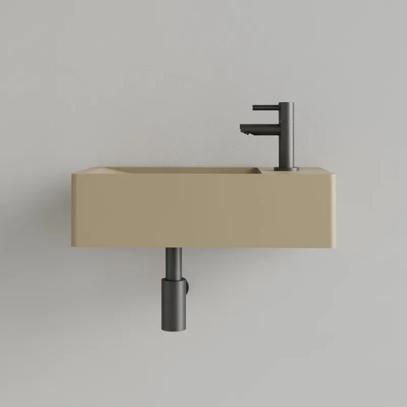 Betaalbaar Sanigoods Luko fontein 40x22cm rechts met kraangat cappuccino