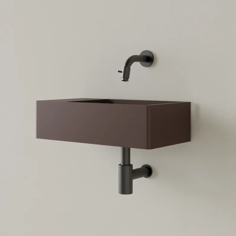 Limited Edition Sanigoods Luko fontein 40x22cm links zonder kraangat choco bruin