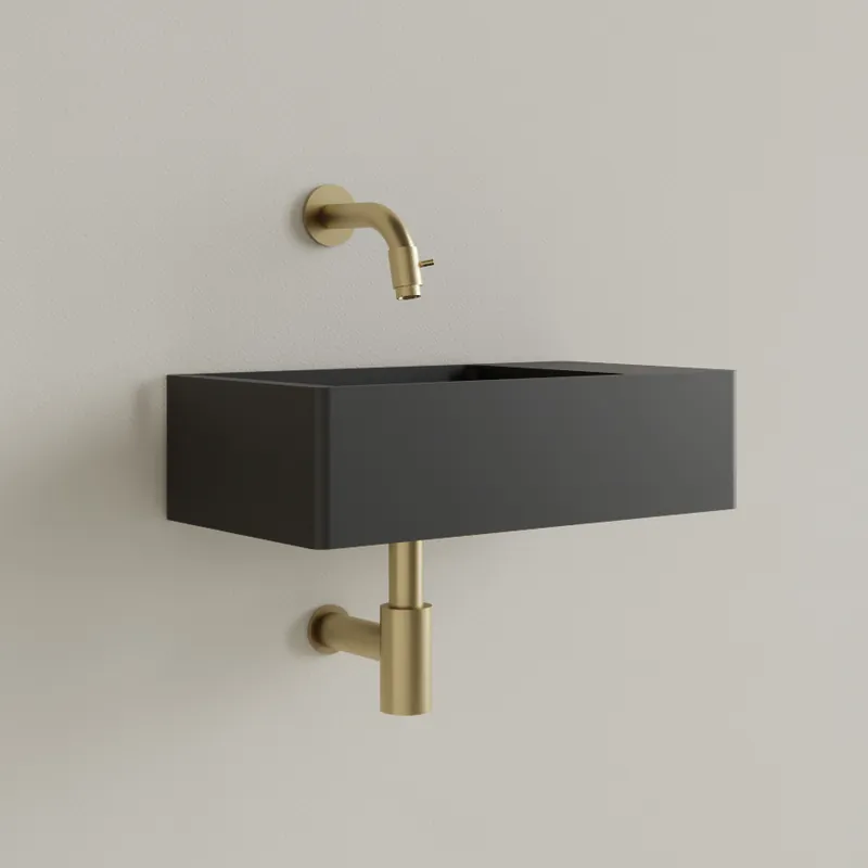 Sanigoods Luko fontein 40x22cm rechts zonder kraangat mat zwart Budget