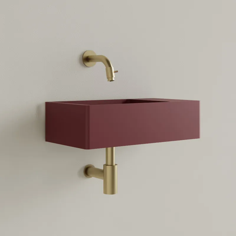 Shop Nu Sanigoods Luko fontein 40x22cm rechts zonder kraangat wijn rood