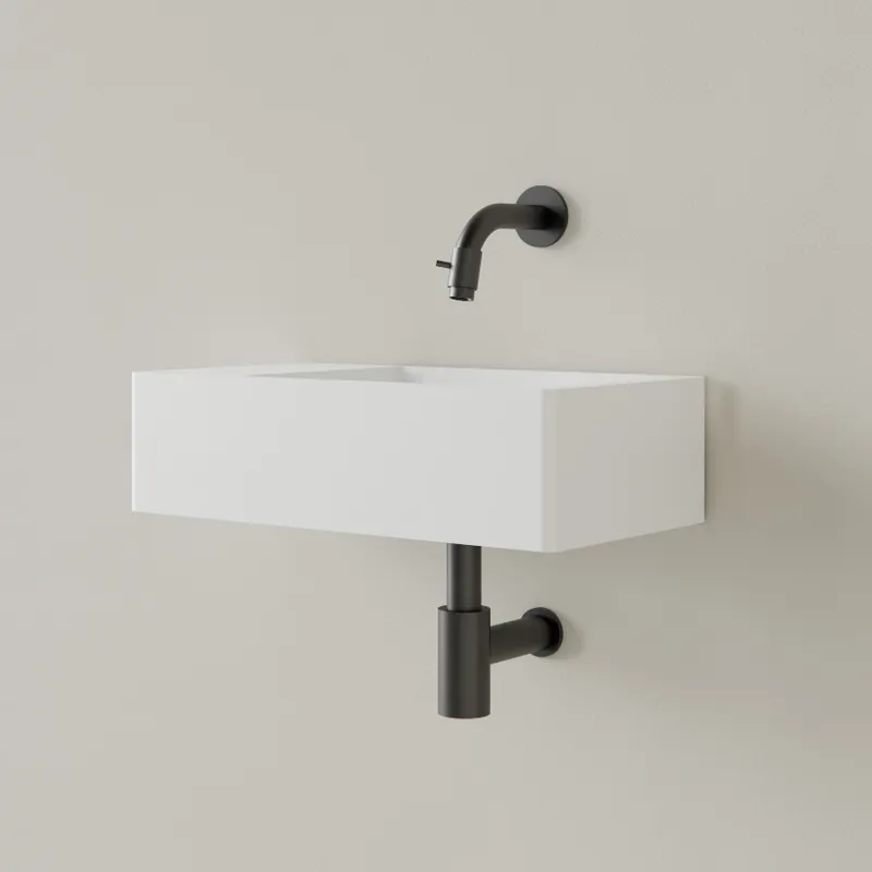 Uitverkoop Sanigoods Luko fontein 40x22cm links zonder kraangat hoogglans wit