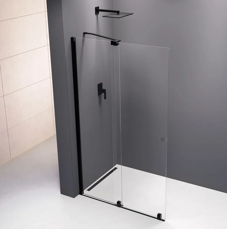 Sapho Modular douchewand 120x200cm antikalk zwart Flitsaanbieding