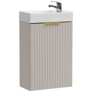 Ambachtelijk Comad Adele Cashmere toiletmeubel met ribbelfront 40x22cm taupe