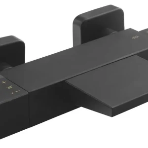 Sapho Dimy thermostatische waterval badkraan zwart mat Superprijs