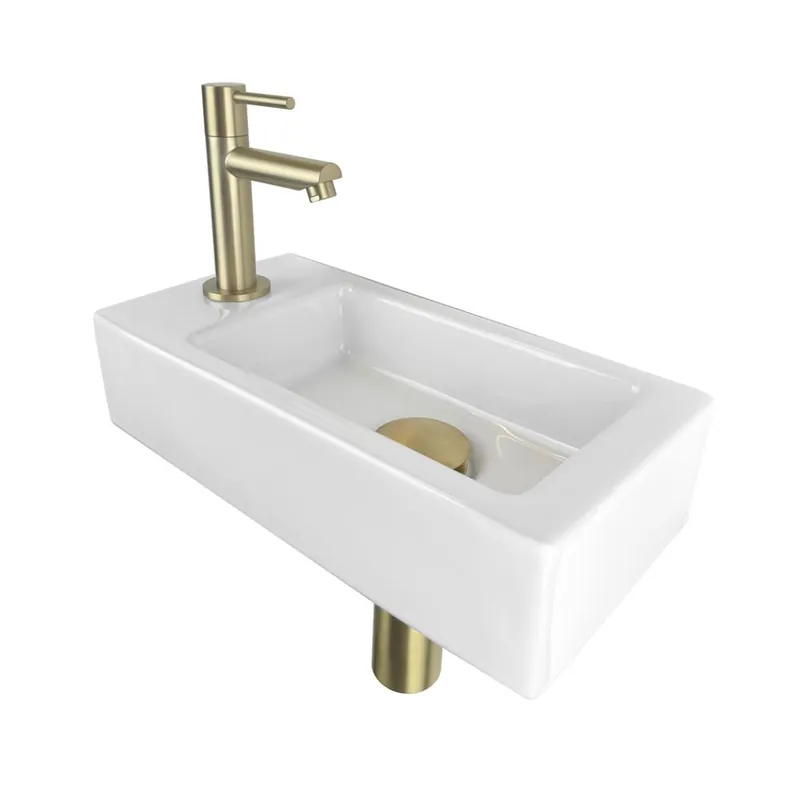 Best Design Nancy fonteinset links geborsteld messing Professioneel