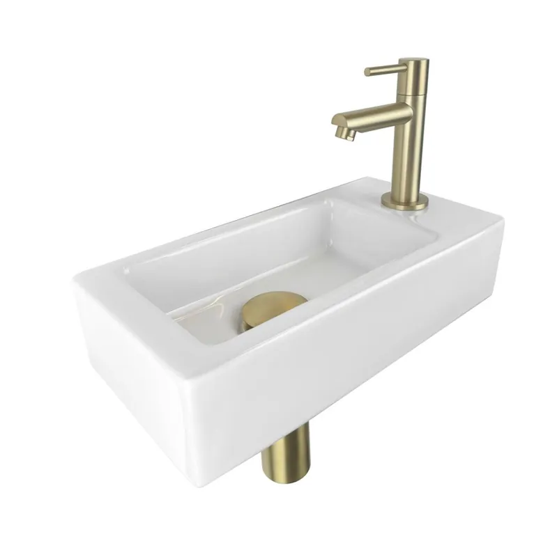 Dagaanbieding Best Design Nancy fonteinset rechts geborsteld messing