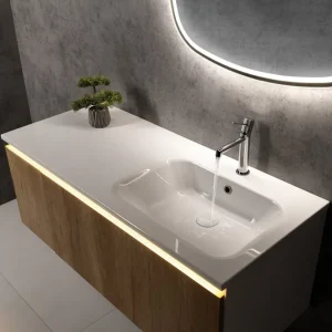 Sapho Areca wastafel met kraangat rechts 100cm wit glans Bestel Nu